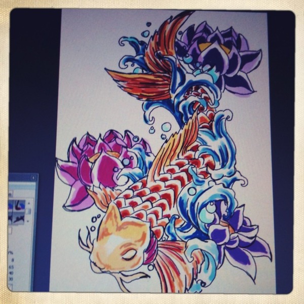  weekend will also get some WIP shots of the other koi drawing which 
